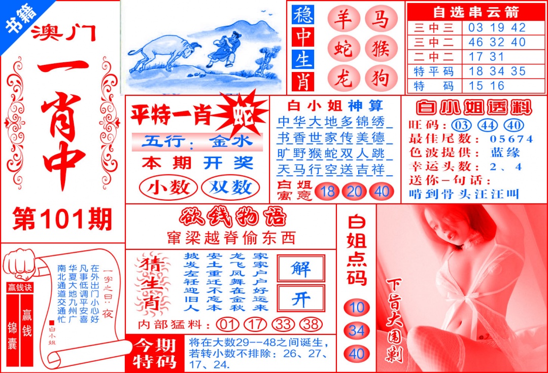 101期澳门锦囊宝典[图]